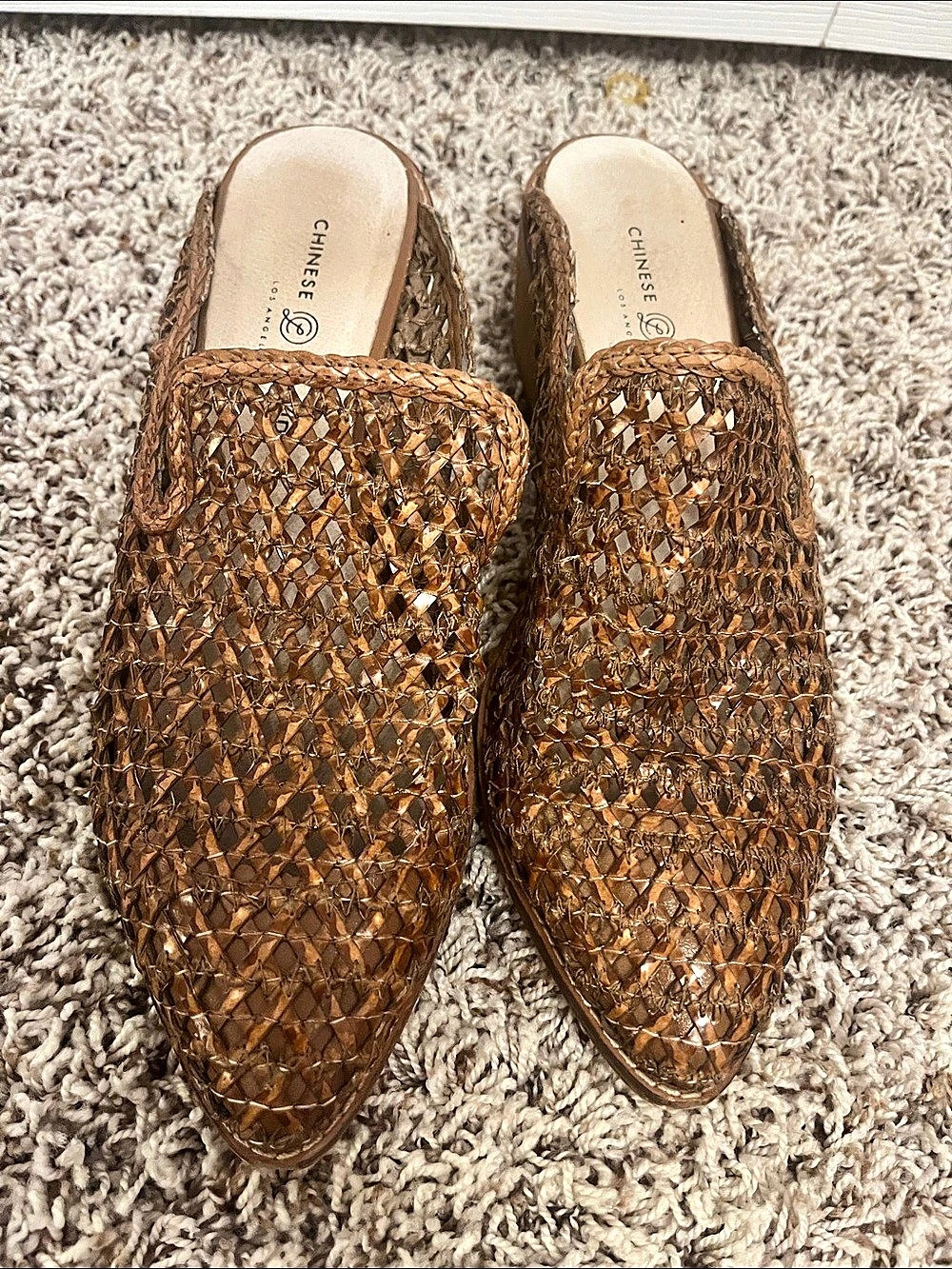 Chinese Laundry Mayflower Woven Mule Clogs in Brown